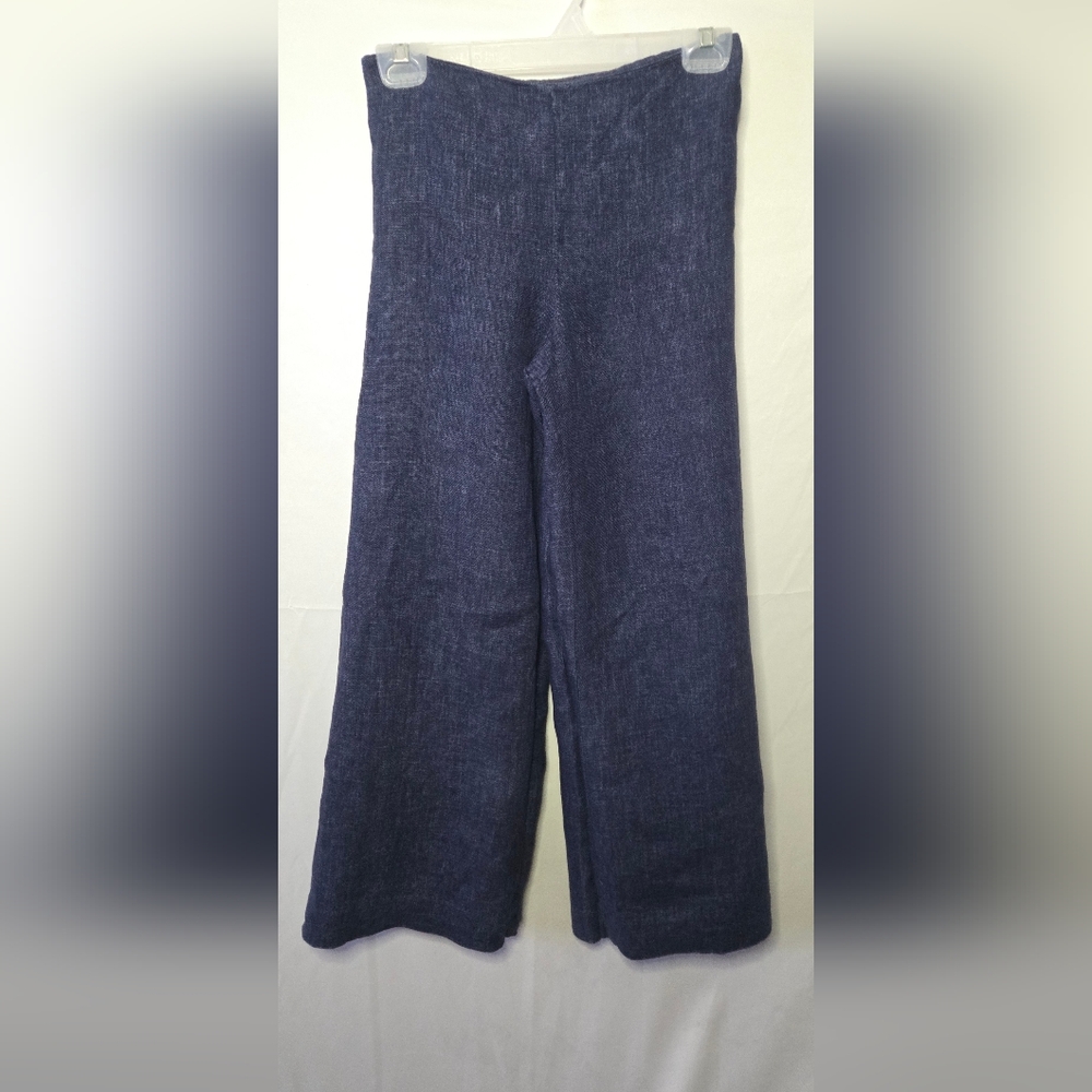 Theory Wide Leg Pants in Indigo Linen, 2